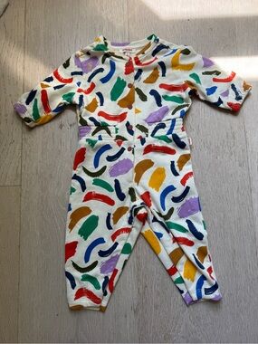 Catimini Kids Multi-Color Brushstroke One-Piece Romper